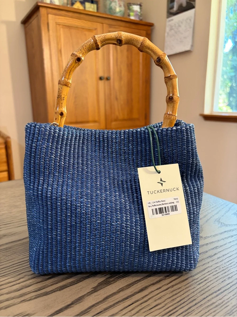 Tuckernuck accessories Navy Raffia Audrey Lady Bag - Picture 2 of 5